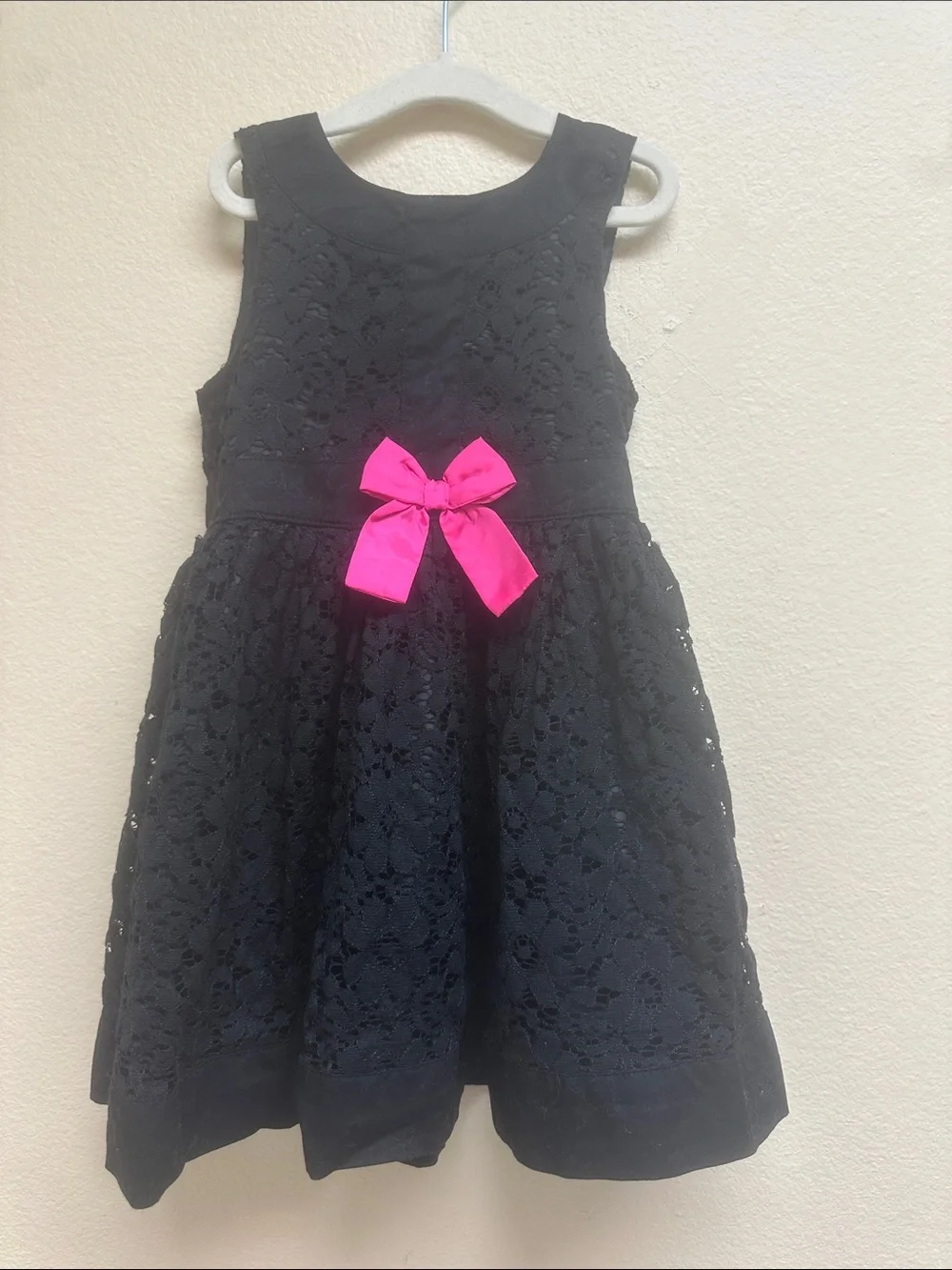 OshKosh B'gosh Black Lace Dress with Hot Pink Bow